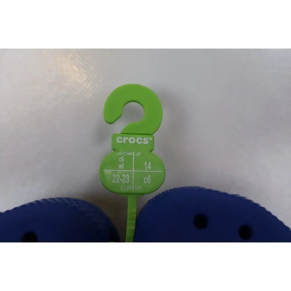 NEW Crocs Kid Boy Toddler Blue Bolt Waterproof Slingback Classic Clogs Size C6